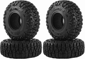 RC Car Accessories Compatible with Axial for SCX24 for Traxxas 1/18 1/24 RC Crawler Car Parts 4pcs 60mm 1.0" Soft Rubber Wheel Tire Tyre All for Terrain