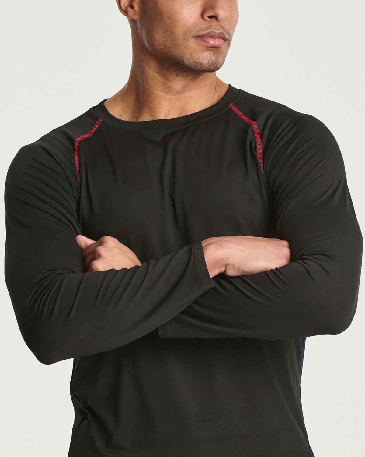 Real Essentials 4 Pack: Men's Compression Long-Sleeve T-Shirt Athletic Cold Weather Baselayer (Available in Big & Tall)