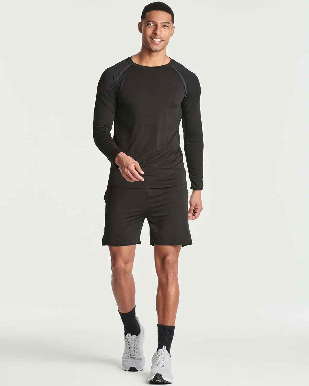 Real Essentials 4 Pack: Men's Compression Long-Sleeve T-Shirt Athletic Cold Weather Baselayer (Available in Big & Tall)