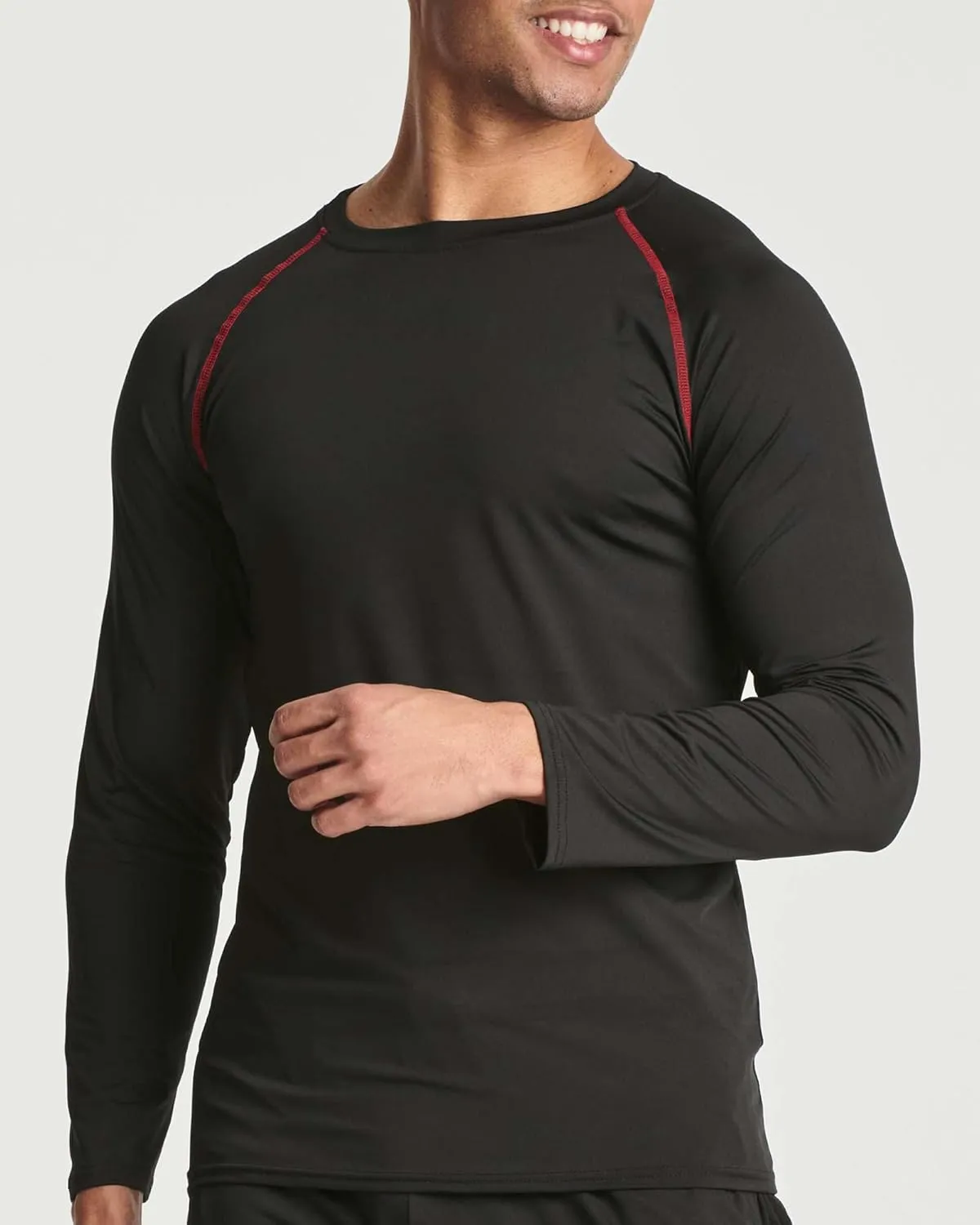 Real Essentials 4 Pack: Men's Compression Long-Sleeve T-Shirt Athletic Cold Weather Baselayer (Available in Big & Tall)