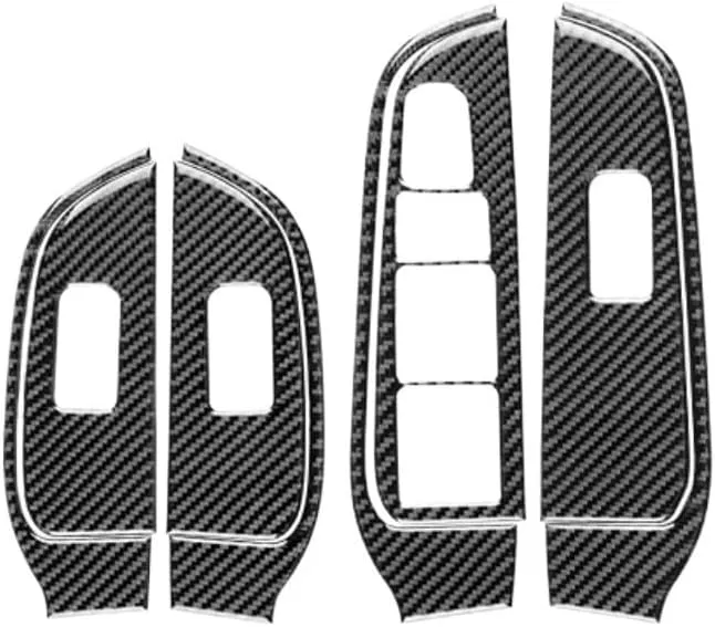 Real Soft Carbon Fiber Sticker Compatible for Subaru Legacy Outback 2015 2016 2017 2018 2019 LHD RHD Car Door Window Panel Accessories(for RHD Black Carbon)