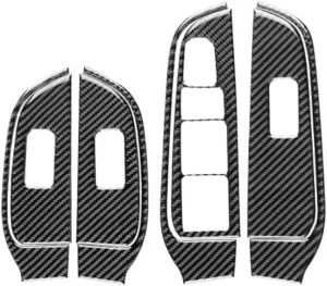 Real Soft Carbon Fiber Sticker Compatible for Subaru Legacy Outback 2015 2016 2017 2018 2019 LHD RHD Car Door Window Panel Accessories(for RHD Black Carbon)