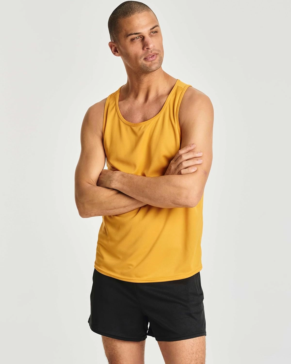 Real Essentials 5 Pack: Men's Mesh Y-Back Muscle Tank Top - Gym Workout & Bodybuilding Fitness (Available in Big & Tall)