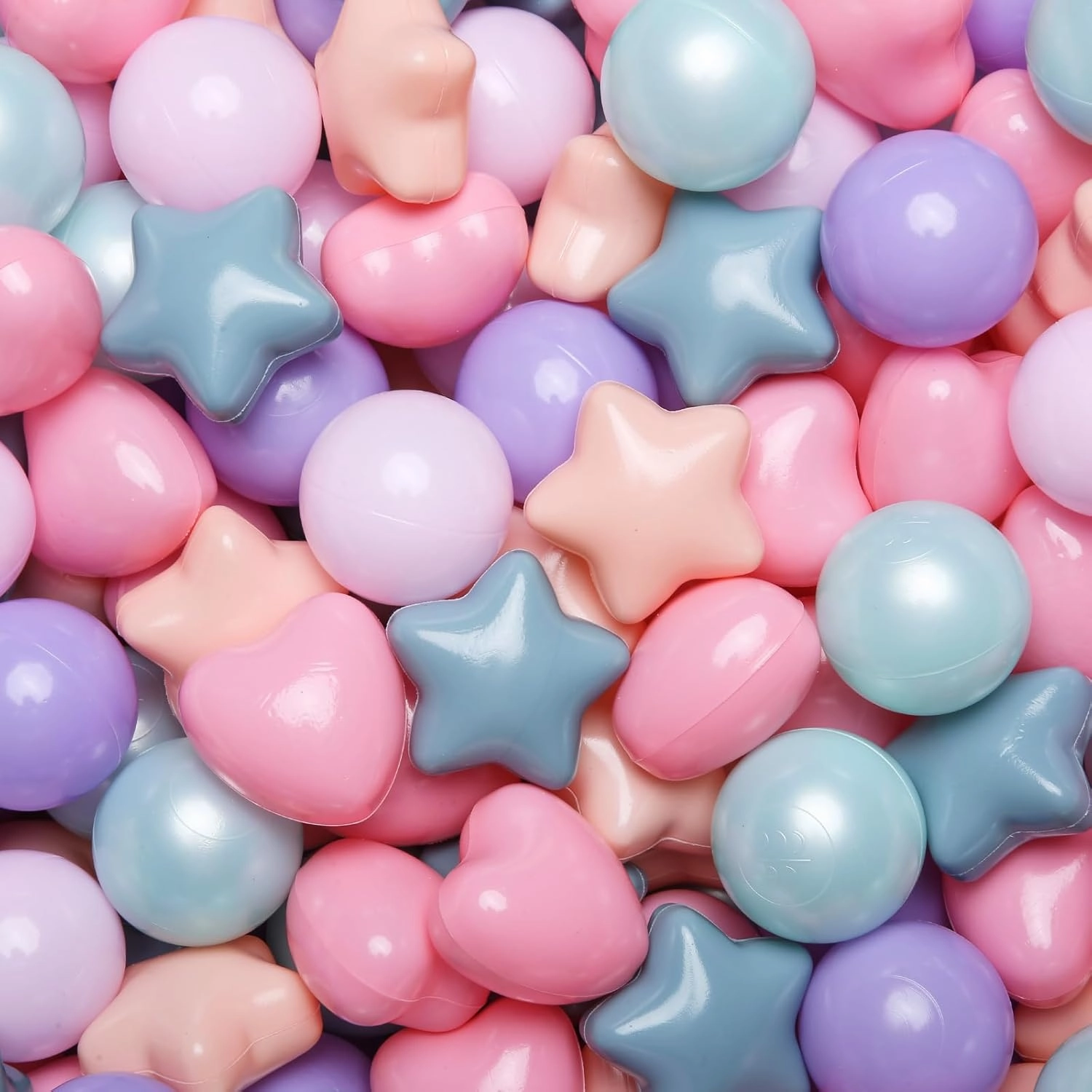 Realhaha Star Ball Pits Balls Shapes for Toddlers,100pcs Plastic Star Balls for Babies Play Balls for Pool, Slide,Playpen Gift for Boys Girls (Pink Blue Purple)