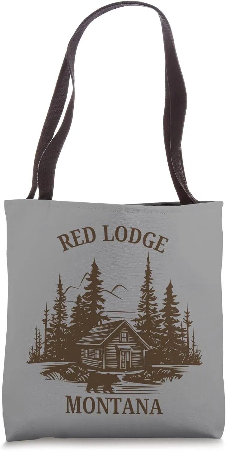 Red Lodge Montana Cabin Bear Tote Bag