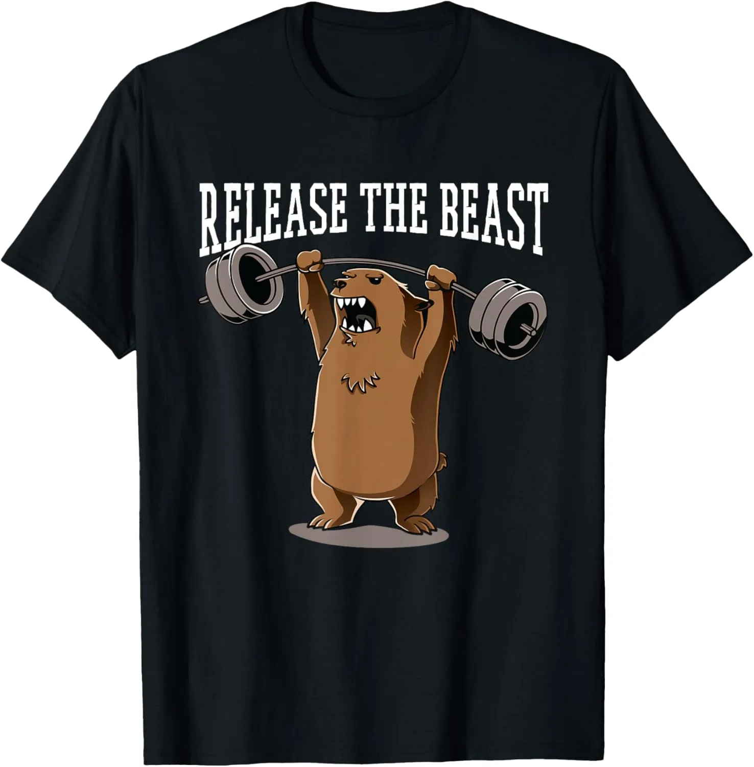 Release The Beast Gym Workout Grizzly Bear Bodybuilder T-Shirt