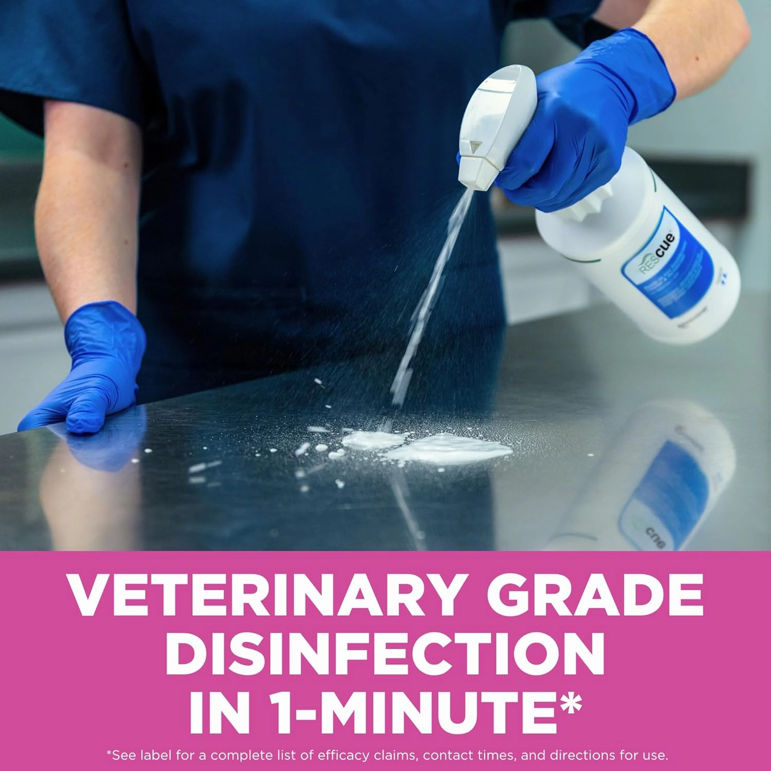 REScue One-Step Ready-to-Use Disinfectant Cleaner & Deodorizer – For Veterinary Use, Animal Shelters, Pet Foster Homes, Kennels, Litter Box – 32 Ounce RTU (Spray Nozzle NOT Included)