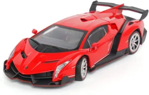 Resin Car Vehicle Model Fit for Lambo Veneno 1 24 Alloy Sports Car Model Sound and Light Pull Back Die Cast Vehicle Gift Collection Festive Deluxe Gift (Size : Red)