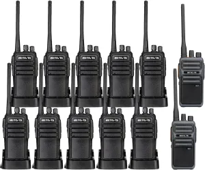 Retevis RT21 Two-Way Radios(10 Pack) Bundle with RB17 4400mAh Heavy Duty Walkie Talkies Long Range(2 Pack),Rugged Two Way Radio for Business Retail Contractor Agriculture Black