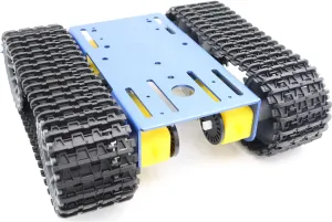 Robot Tracked RC Tank Chassis Kit with 4pcs DC TT Motors for Arduino UNO R3, Raspberry Pie, STEAM Education, TT04 Metal Crawler Smart Tank Car Chassis Platform for Adults Teens (Blue)