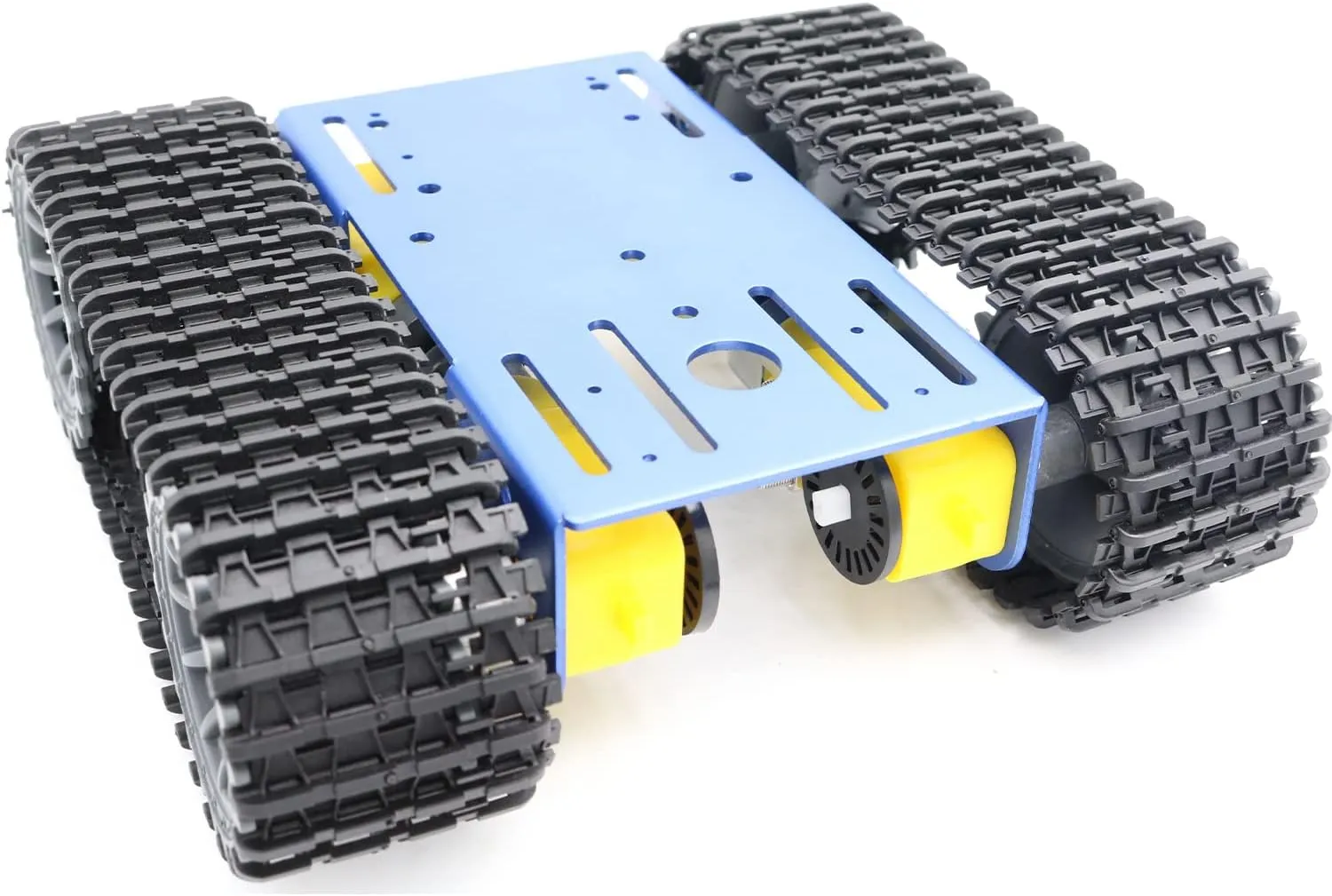 Robot Tracked RC Tank Chassis Kit with 4pcs DC TT Motors for Arduino UNO R3, Raspberry Pie, STEAM Education, TT04 Metal Crawler Smart Tank Car Chassis Platform for Adults Teens (Blue)