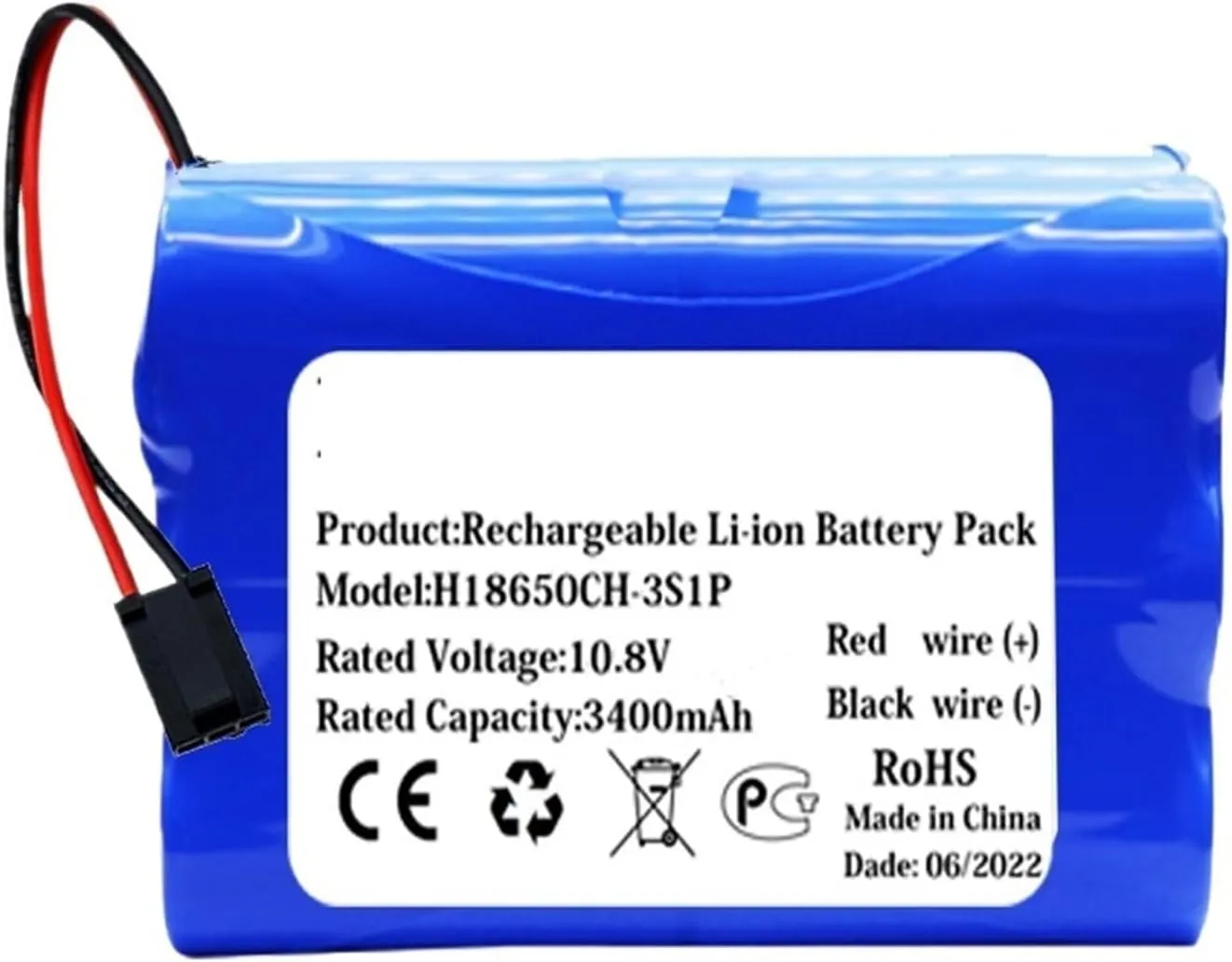 Robot Vacuum 10.8V 3400mAh Robot Battery ，Compatible for Puppyoo， V-M611A V-M611 V-M615 Vacuum Cleaner Robotic Battery(Battery-2800mAh)