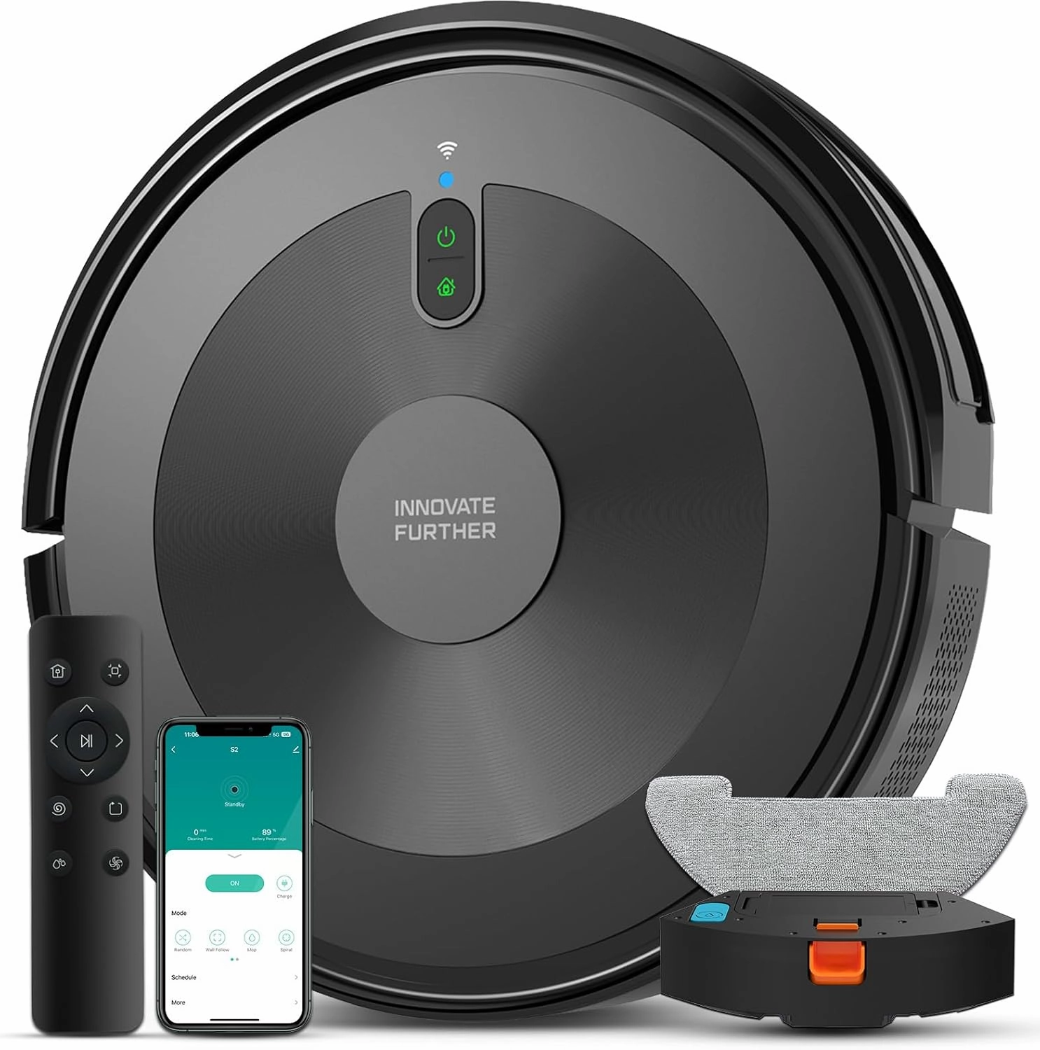 Robot Vacuum and Mop Combo: 2-in-1 Robot Vacuum Cleaner 2500Pa Strong Suction & Tangle-Free & Alexa/APP Control & Self-Charging, Schedule Cleaning Robotic Vacuum for Pet Hair, Hard Floor, Carpet