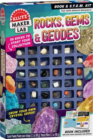 Rocks, Gems and Geodes: Maker Lab (Klutz STEM Kit) 8" x 1.5" x 11.5"