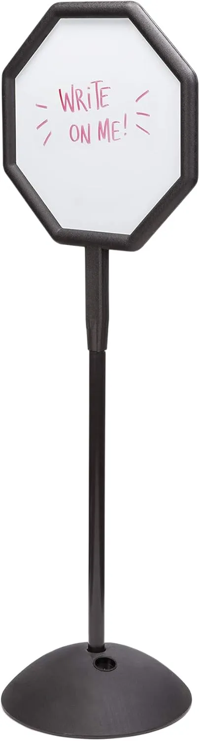 Safco Products 4118BL Write Way Octagon Message Board, Black