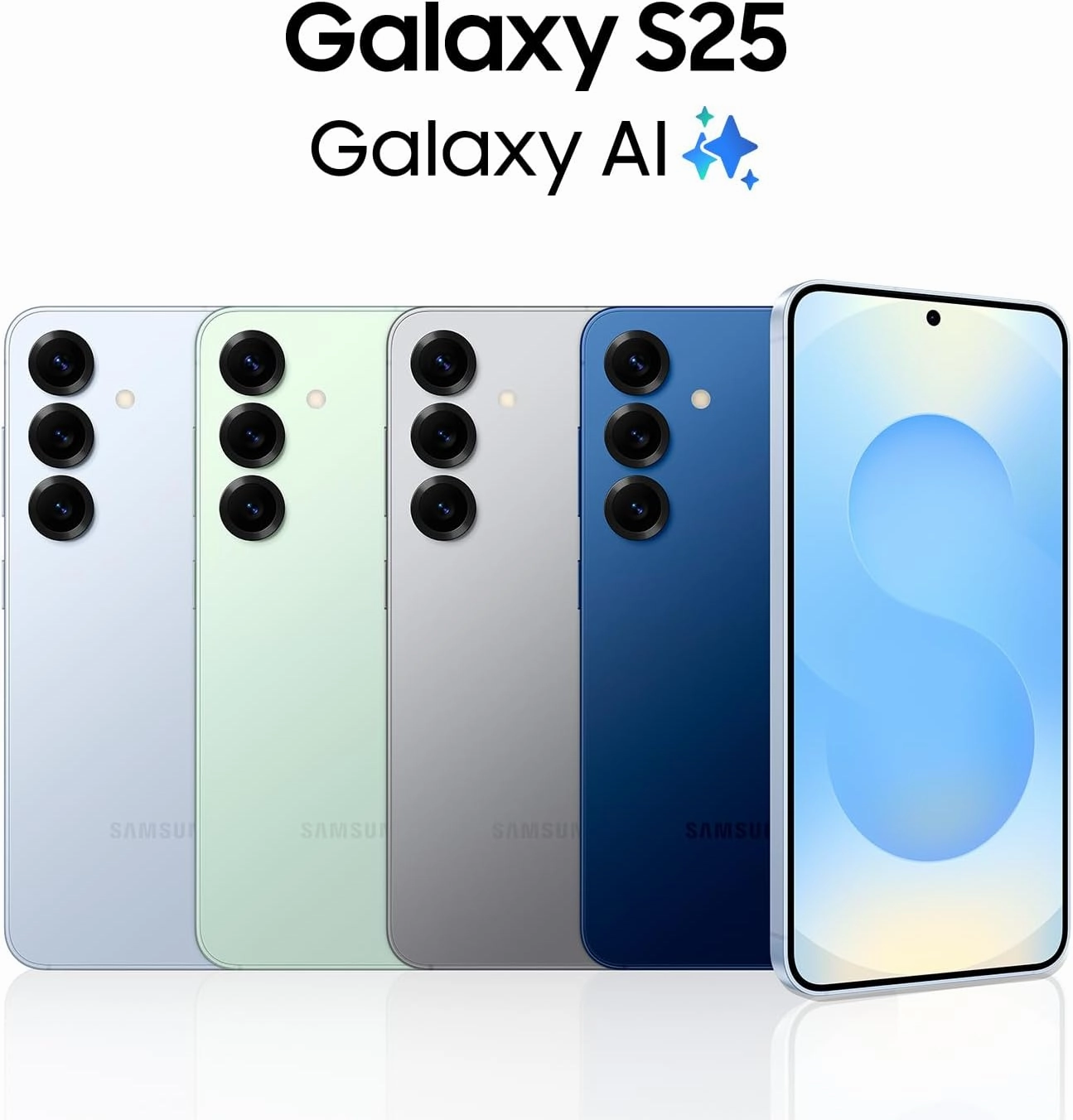 SAMSUNG Galaxy S25 Cell Phone, 128GB AI Smartphone, Unlocked Android, AI Camera, Fast Processor, ProScaler Display, Long Battery Life, 2025, US 1 Yr Manufacturer Warranty, Icyblue