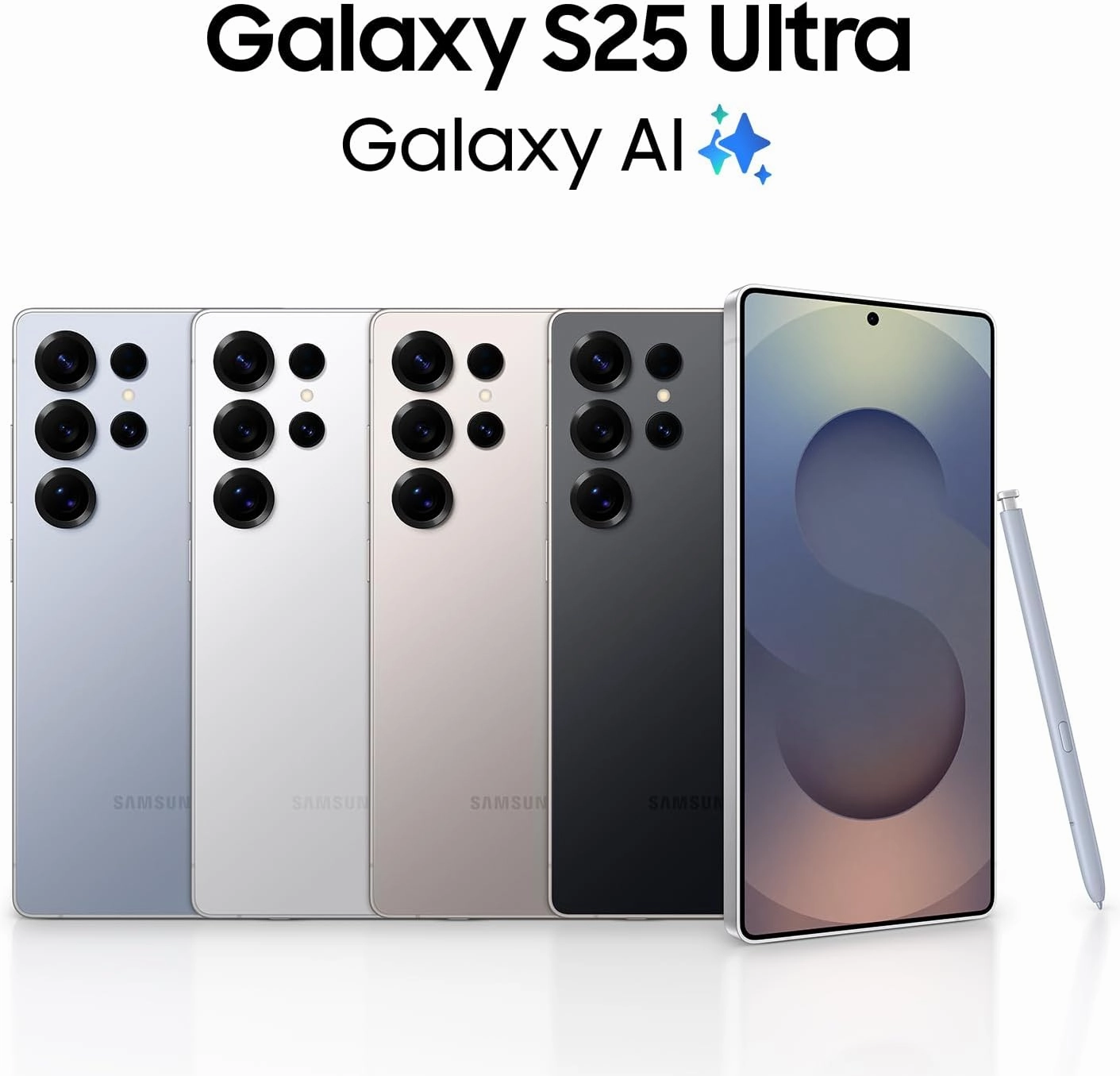 SAMSUNG Galaxy S25 Ultra Cell Phone, 256GB AI Smartphone, Unlocked Android, AI Camera, Fast Processor, Long Battery Life, 2025, US 1 Yr Manufacturer Warranty, Titanium Silverblue
