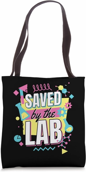 Saved by the Lab Colorful Science Teacher Retro Graphic Tote Bag