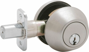 SCHLAGE Dexter by Schlage JD60V630 Single-Cylinder Deadbolt, Satin Stainless