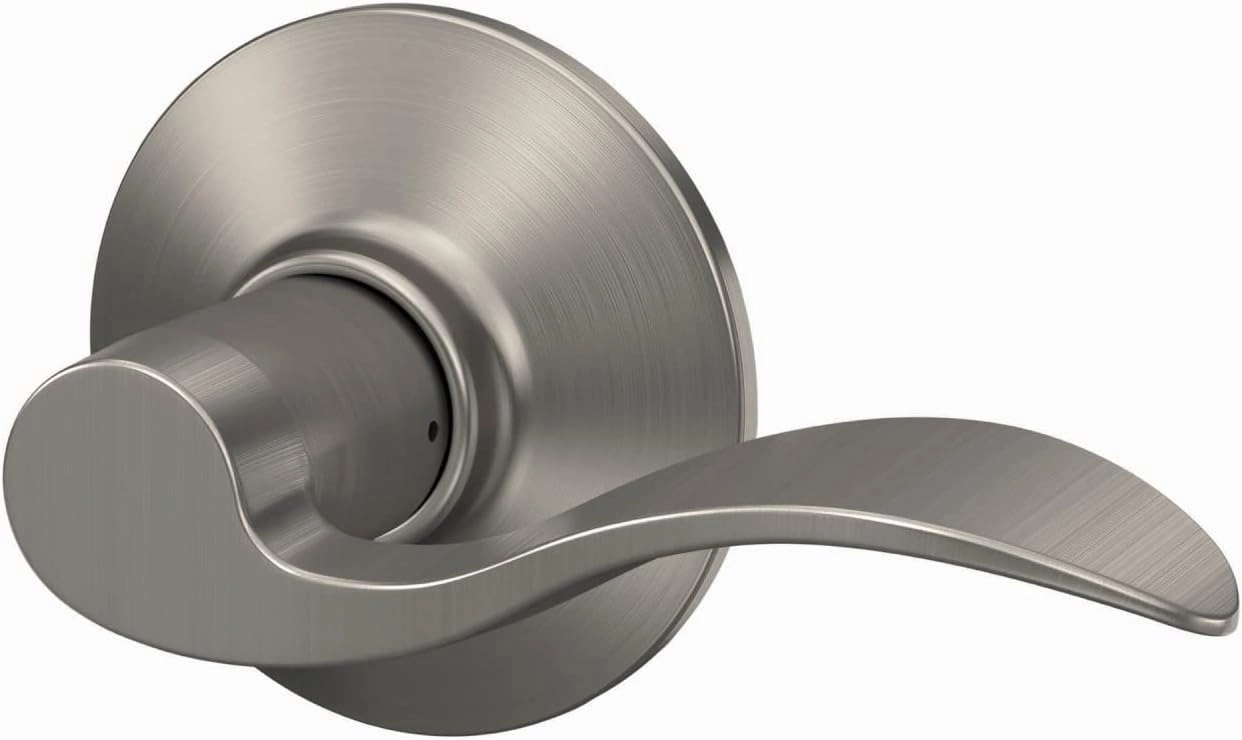 Schlage F10 V ACC 619 Accent Door Lever Hall & Closet Passage Lock, (Pack of 1), Satin Nickel