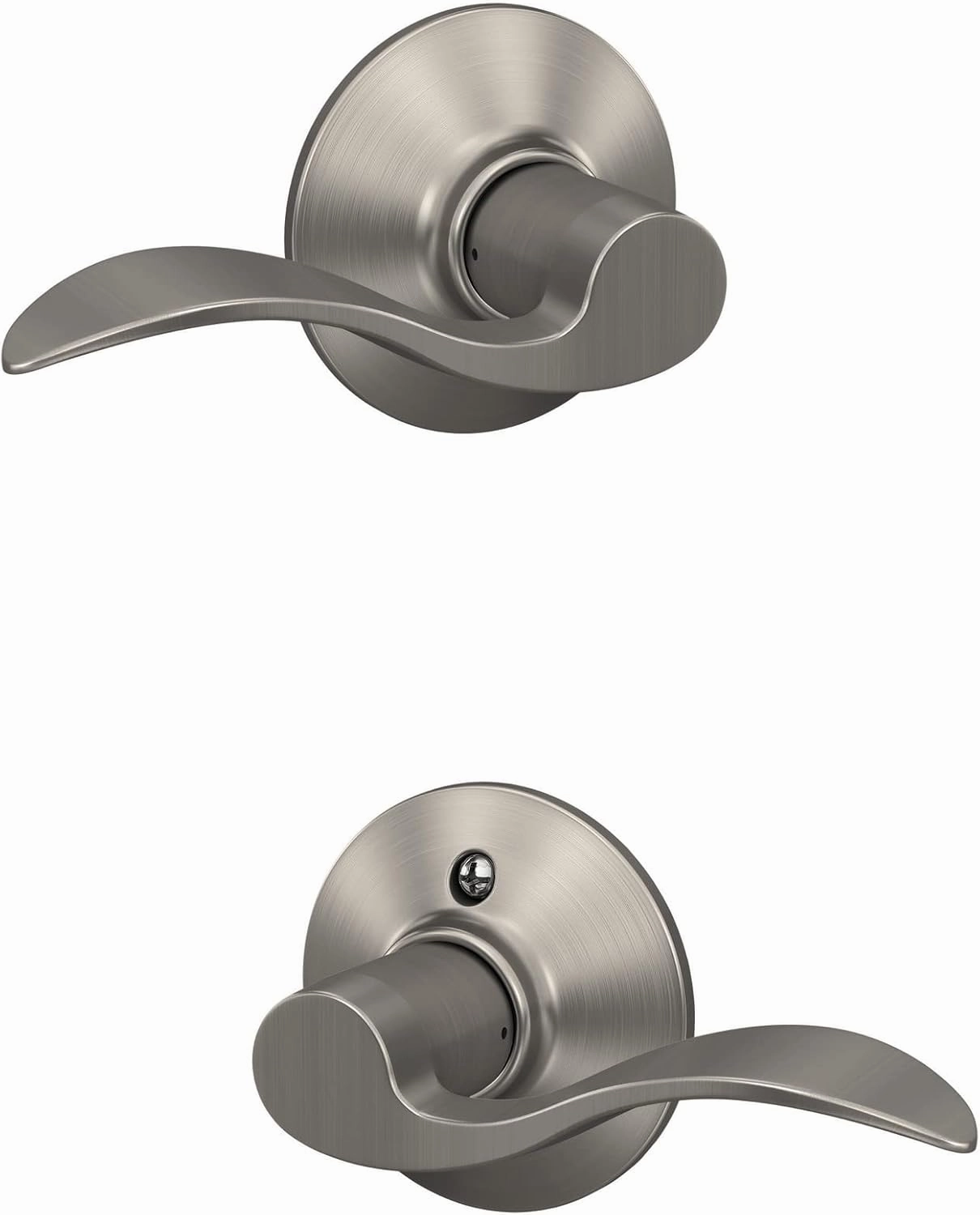 Schlage F10 V ACC 619 Accent Door Lever Hall & Closet Passage Lock, (Pack of 1), Satin Nickel