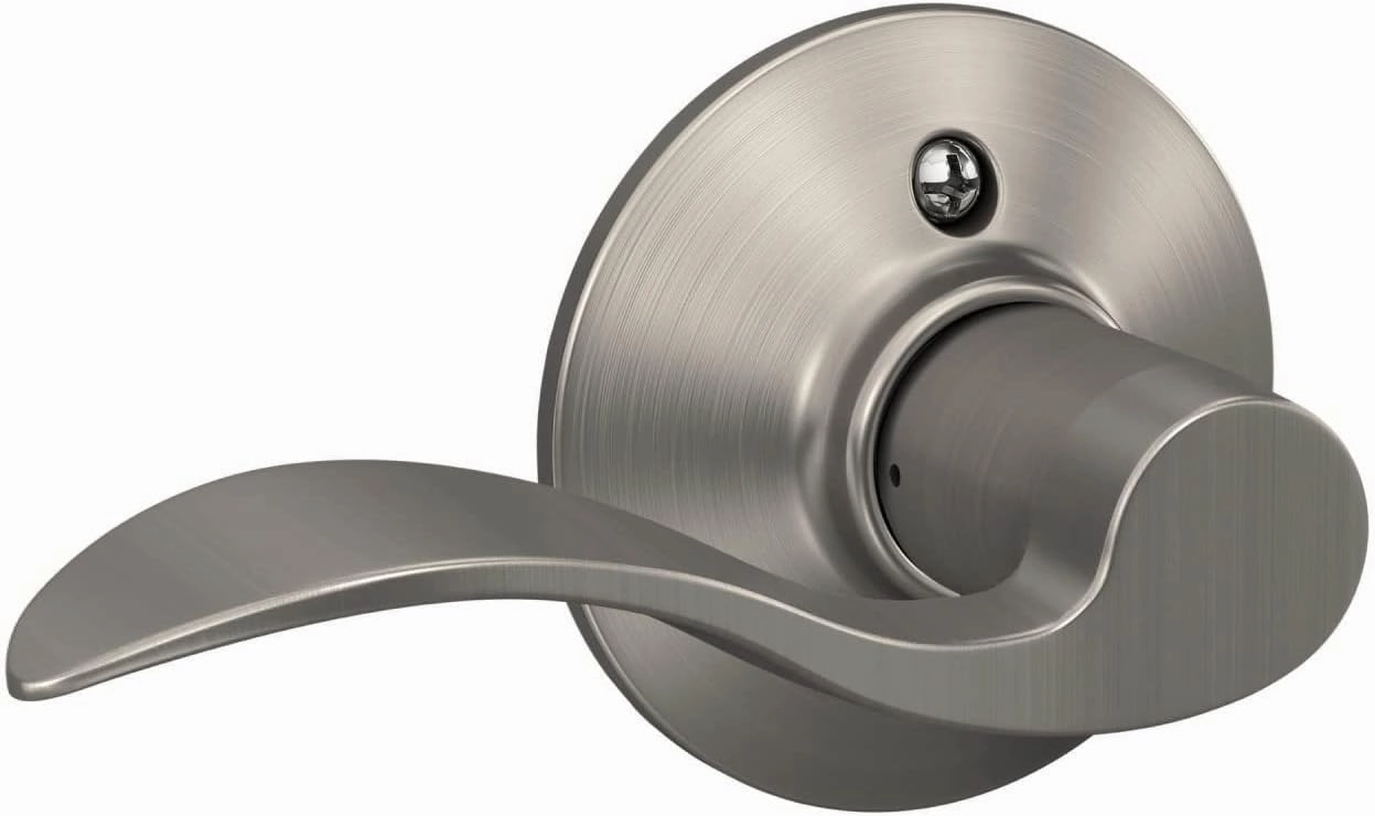 Schlage F10 V ACC 619 Accent Door Lever Hall & Closet Passage Lock, (Pack of 1), Satin Nickel