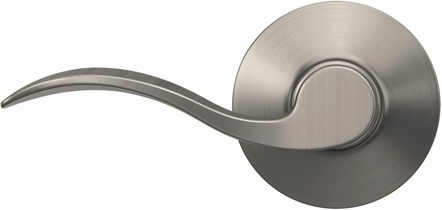 Schlage F10 V ACC 619 Accent Door Lever Hall & Closet Passage Lock, (Pack of 1), Satin Nickel