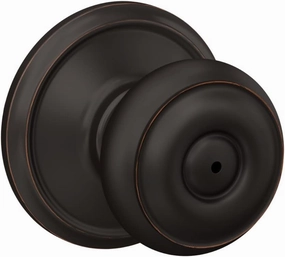 Schlage F40 V GEO 716 Georgian Door Knob, Bed & Bath Privacy Lock, Aged Bronze