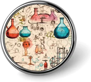 Science Chemical Knowledge Round Badge Personalized Button Brooch Lapel Pins Fashion Clothing Bag Hat Accessories for Women Men