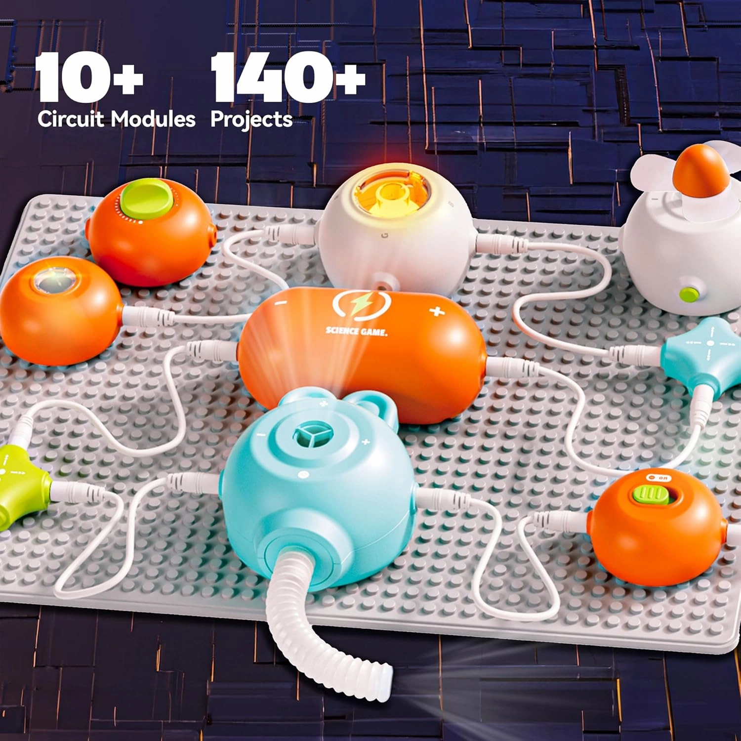 Science Kits for Kids - STEM Kits for Kids, Electronics Exploration Kit, 140  Projects, 10  Circuit Parts, STEM Educational Toy Gifts for Kids Boys Girls Ages 3 4 5 6 7 8 9 10 11 12