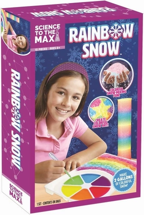 Science to The Max Rainbow Snow- Create 2 Gallon of Colorful and Reusable Snow- 7 Science Experiments Included - Stem Activity Kit for Boys & Girls 8 - Snow for Winter Display