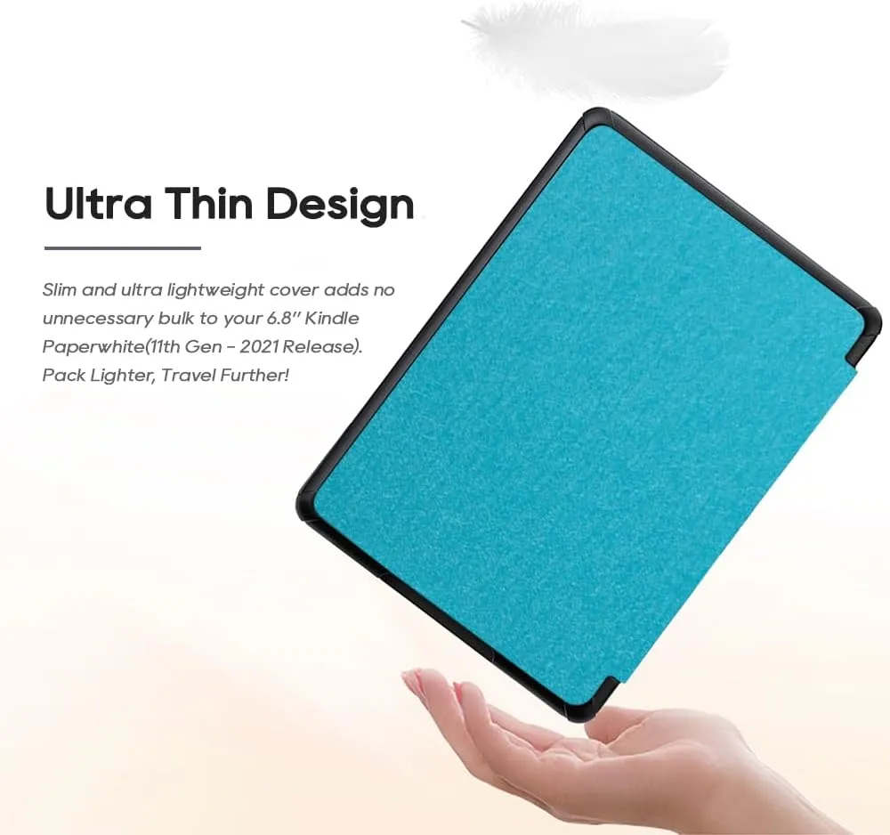 SCSVPN Case for 6.8'' Kindle Paperwhite 11th Generation 2021 Release and Kindle Paperwhite Signature Edition - Slim Premium Durable PU Leather Cover with Hand Strap, Auto Sleep/Wake