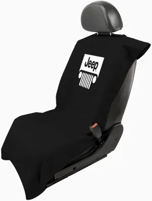 Seat Armour Seat Protector Towel Jeep with Grille - Soft Machine Washable Jeep Seat Cover Towel - Easy to Install, Multipurpose Jeep Seat Towel - Black
