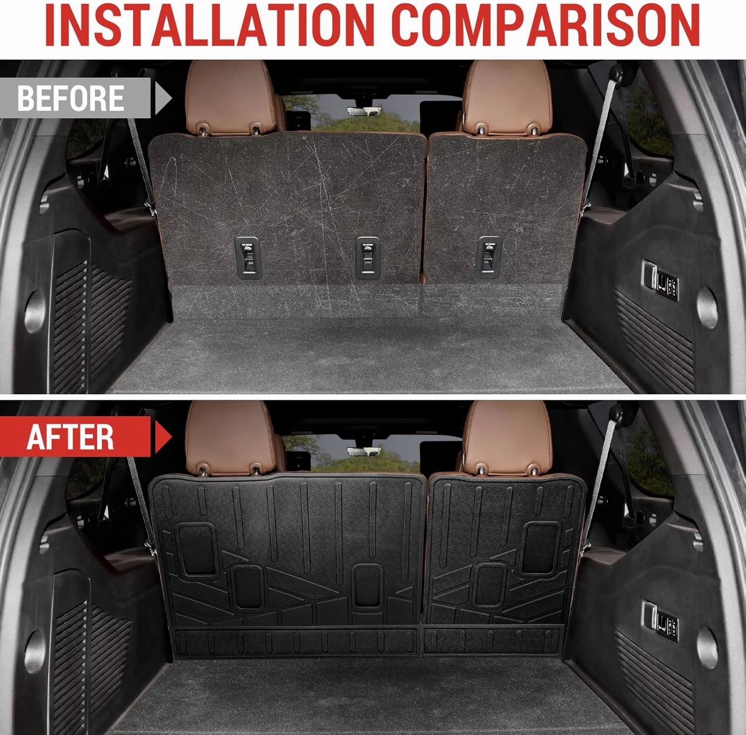 Seatback Cover Fit for 2021-2025 Chevy Suburban/GMC Yukon XL 3rd Row Seats Protector Cargo Mat TPE Trunk Mat Backrest Mat for Chevrolet Suburban Accessories(Seat Back Cover)