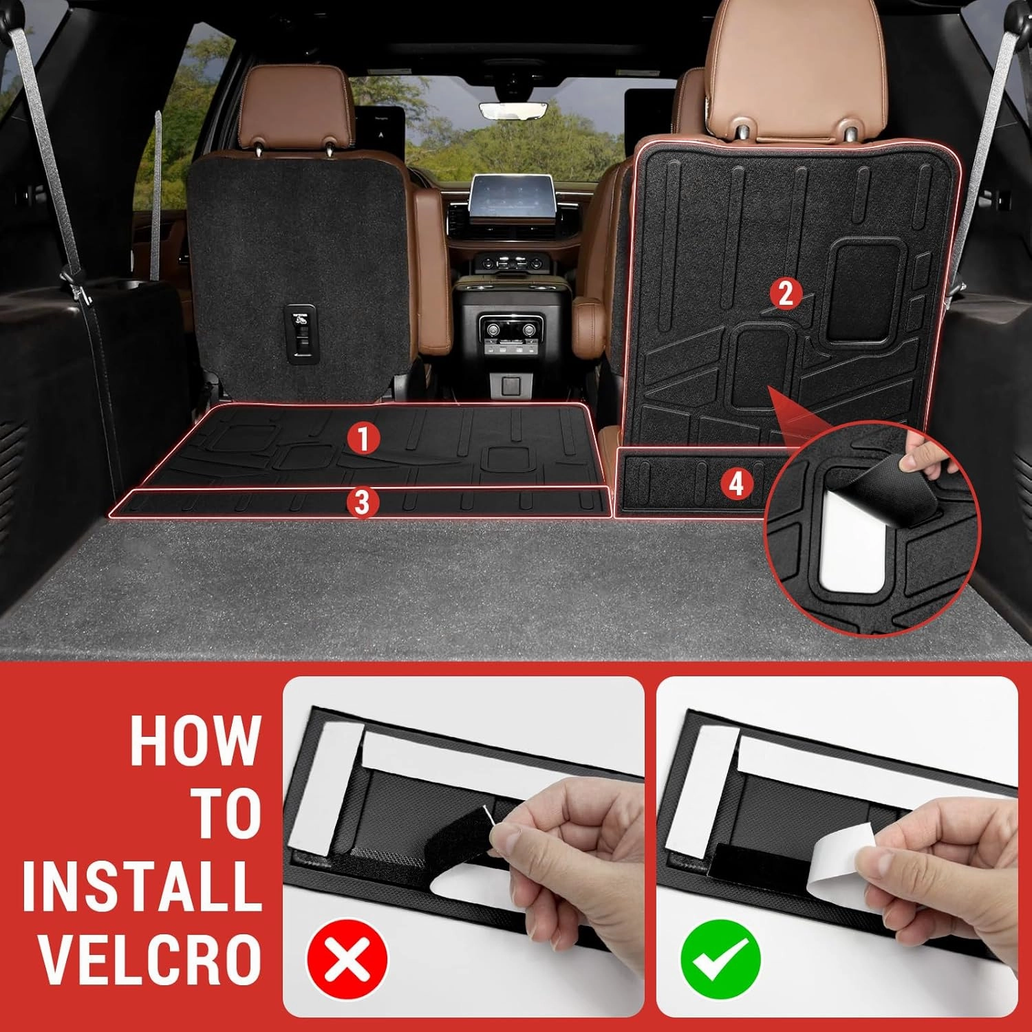 Seatback Cover Fit for 2021-2025 Chevy Suburban/GMC Yukon XL 3rd Row Seats Protector Cargo Mat TPE Trunk Mat Backrest Mat for Chevrolet Suburban Accessories(Seat Back Cover)