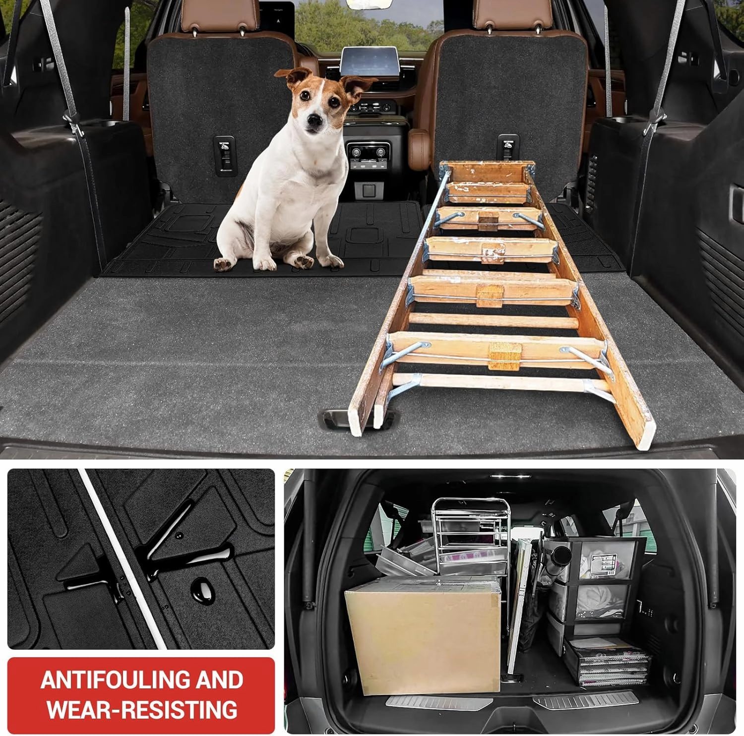 Seatback Cover Fit for 2021-2025 Chevy Suburban/GMC Yukon XL 3rd Row Seats Protector Cargo Mat TPE Trunk Mat Backrest Mat for Chevrolet Suburban Accessories(Seat Back Cover)
