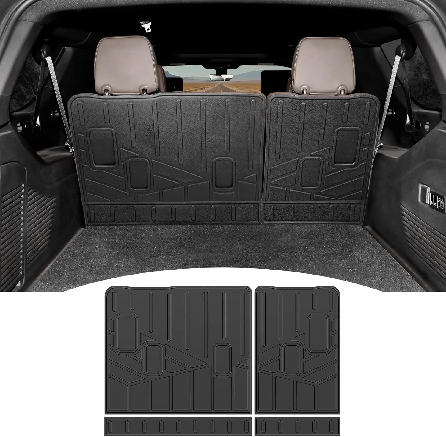 Seatback Cover Fit for 2021-2025 Chevy Suburban/GMC Yukon XL 3rd Row Seats Protector Cargo Mat TPE Trunk Mat Backrest Mat for Chevrolet Suburban Accessories(Seat Back Cover)