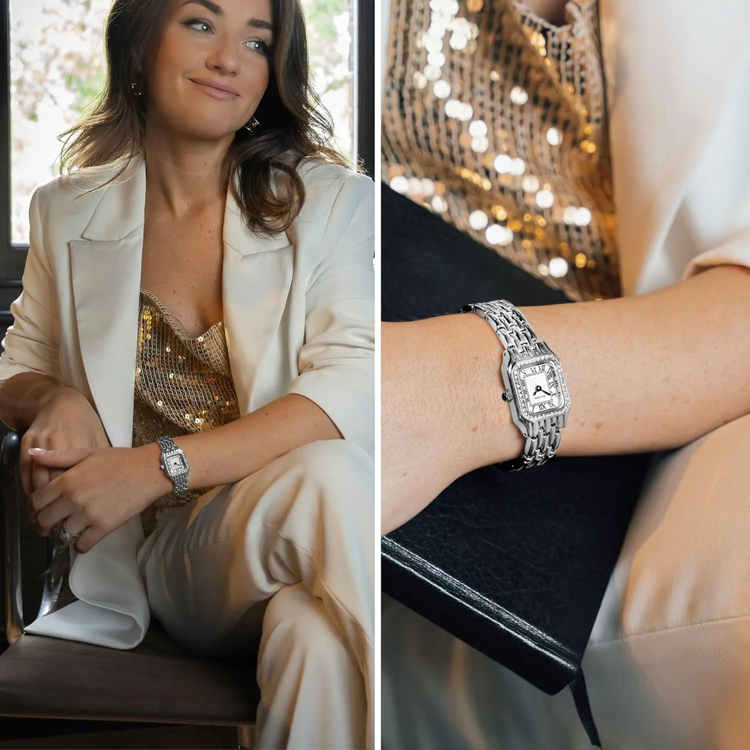 Sekonda Monica Ladies 20mm Quartz Watch, Alloy Case & Bracelet with Stone Set Bezel & White Dial