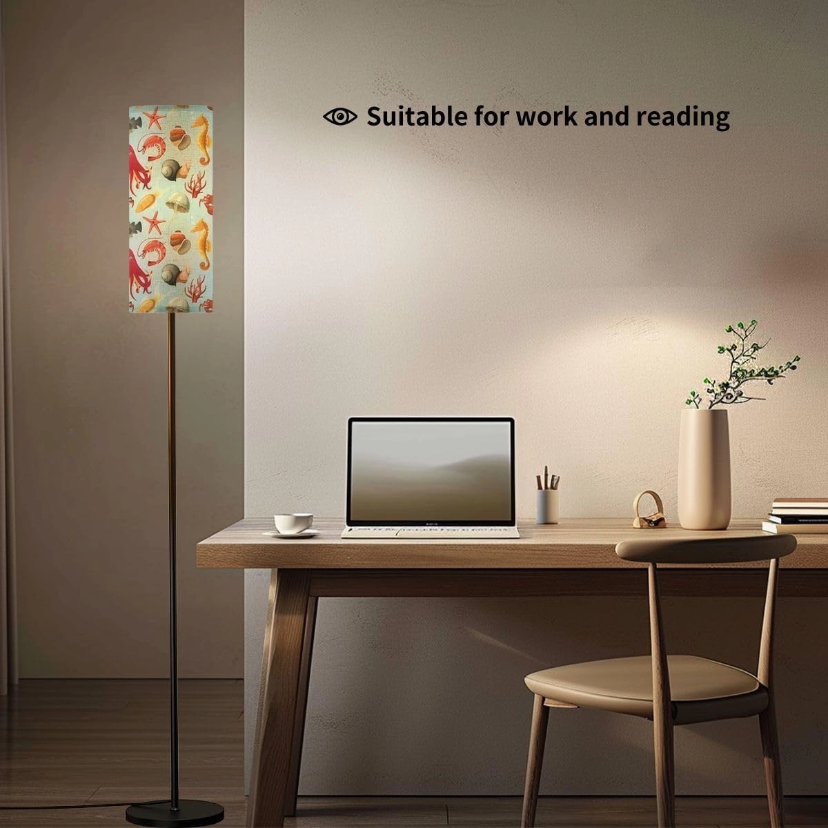 Set Fish Animals from sea Modern Floor Lamp Minimalist Standing Lamps for Living Room LED Corner Lamp Remote Control Metal Pole Lamp for Bedroom, Reading
