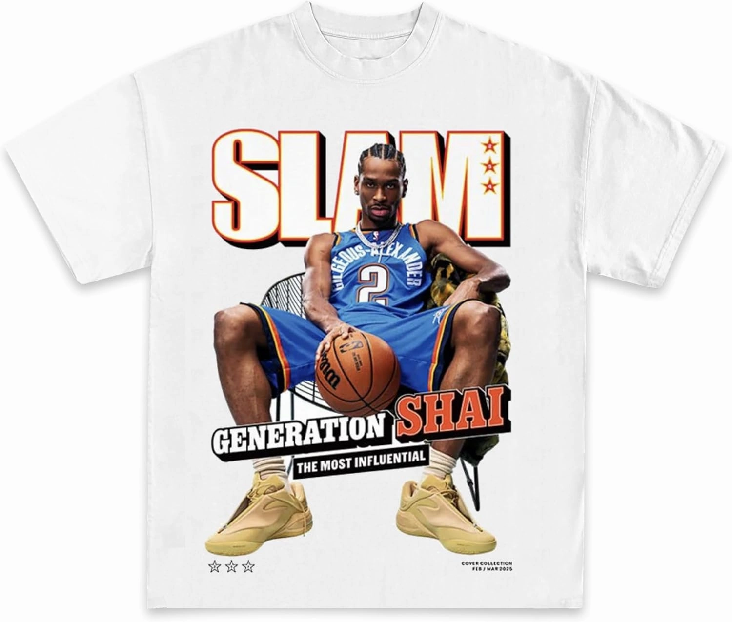 Shai Alexander SLAM Graphic Tee | Premium Quality Heavyweight Basketball Shirt for Adults & Kids