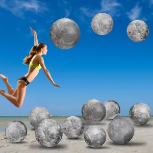 Shappy 6 Packs Moon Inflatable PVC Ball Bulk - Gray Moon Shape Science Teaching Aids Planet Beach Ball for Kid Birthday Party Classroom Planetarium (16 Inch,24 Inch)