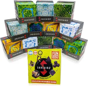 SHASHIBO Shape Shifting Box - STEM Magnetic Fidget Cube That Transforms Into Over 70 Shapes - 12 Assorted Cubes Education Bundle - by Fun in Motion Toys