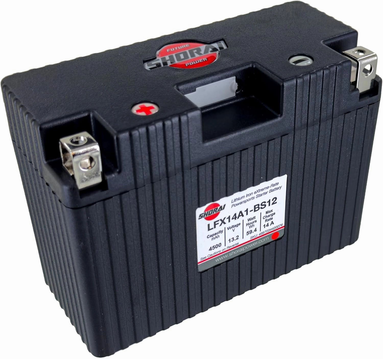 Shorai LFX Lithium-iron Battery w/BMS, LFX14A1-BS12, 4.5Ah 13.2V, 59.4WHr, "A" Type, Case 1