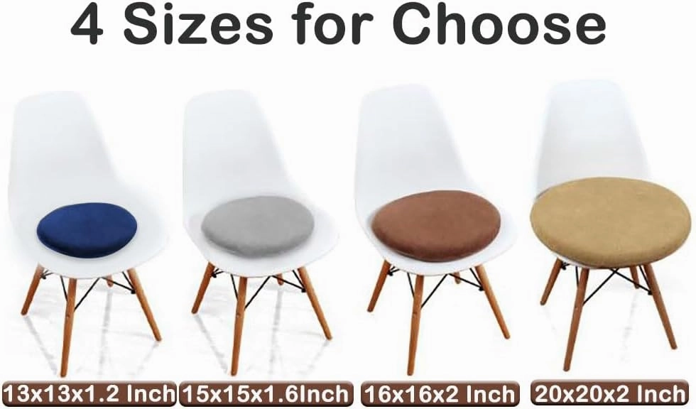 Sigmat Memory Foam Seat Cushion Anti-Slip Soft Round Stool Cushion Chair Pad 13 Inch Grey