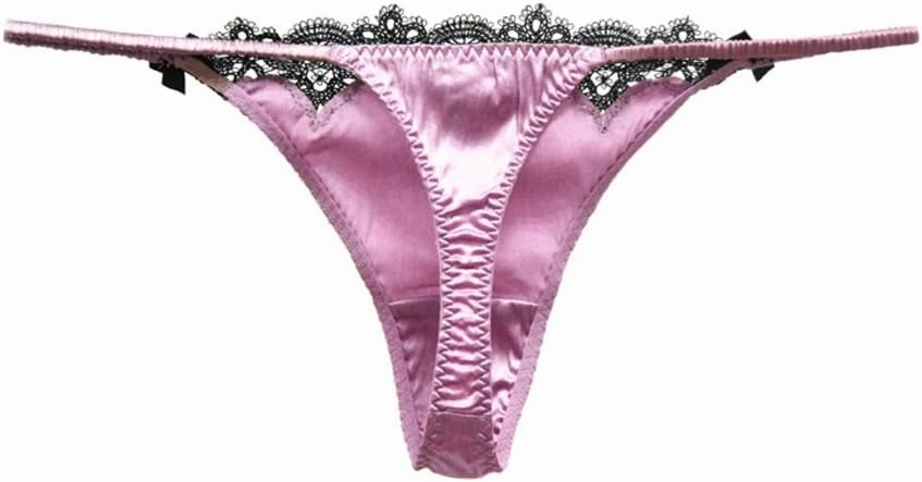 SilRiver Womens Silk Satin Thong Panties Lace G String Thong T Back Shiny Satin Underwear