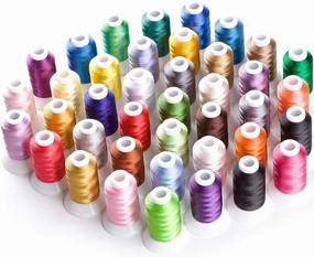 Simthread Brother 40 Colors 40 Weight Polyester Embroidery Machine Thread Kit 550Y(500M) for Brother Babylock Janome Singer Husqvarna Bernina Embroidery and Sewing Machines