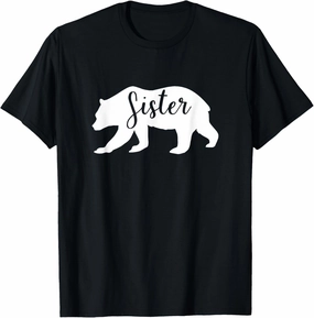 Sister Bear Design Cute Family Wildlife Theme T-Shirt