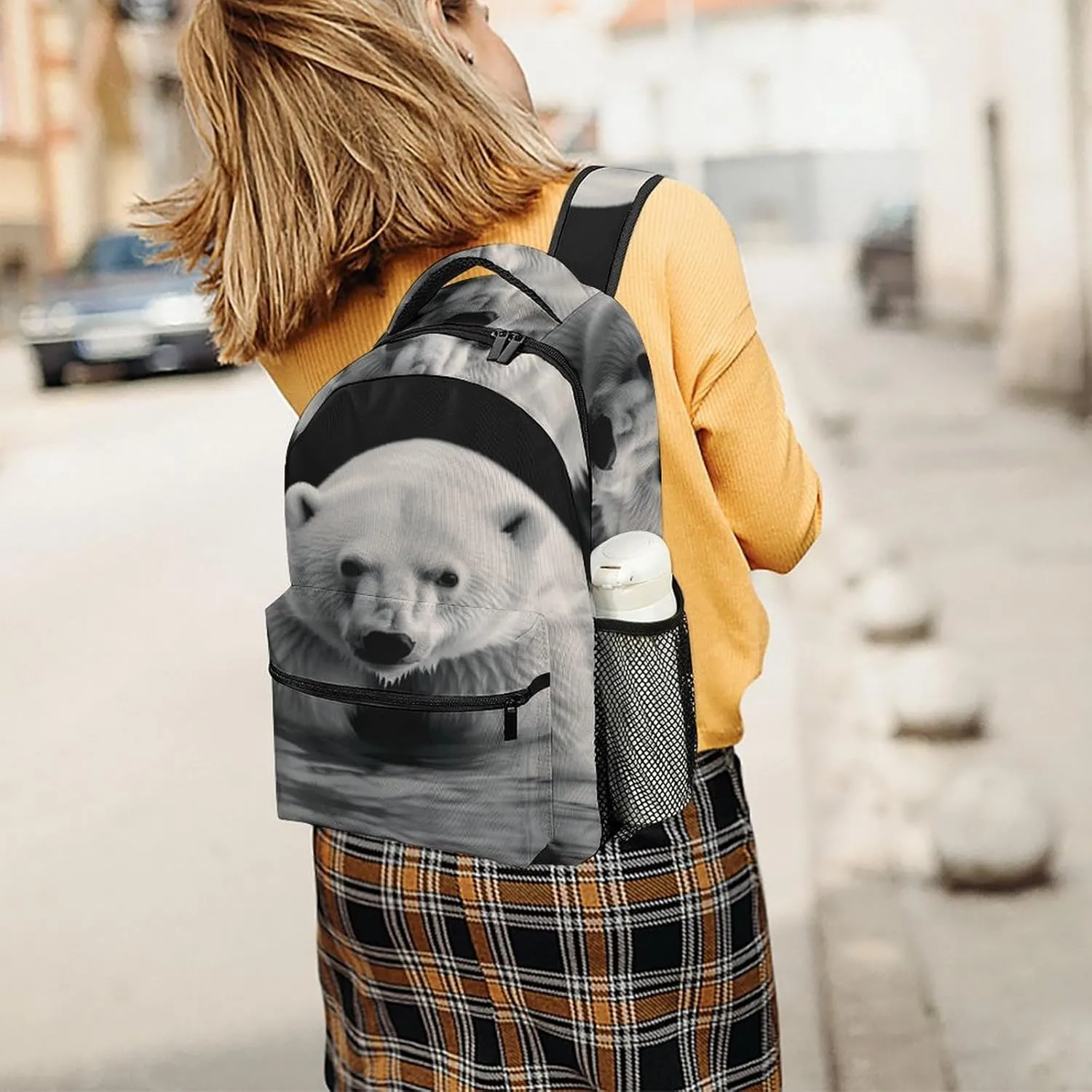 Small Backpacks Personalized Polar Bear Printing Travel Bag Lightweight Travel Backpack For Women Men