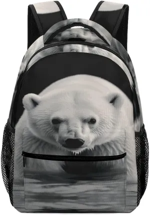 Small Backpacks Personalized Polar Bear Printing Travel Bag Lightweight Travel Backpack For Women Men