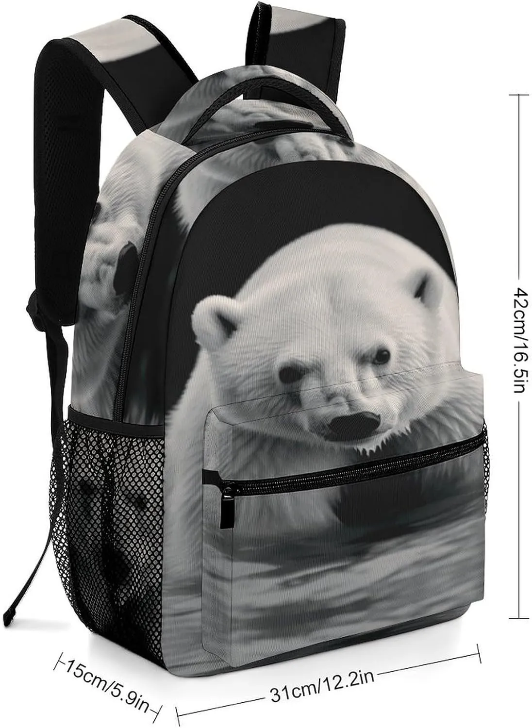 Small Backpacks Personalized Polar Bear Printing Travel Bag Lightweight Travel Backpack For Women Men